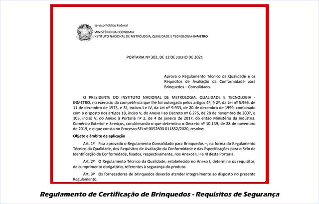 Certificação de Brinquedos Portaria 302/2021 INMETRO - OCP SARON