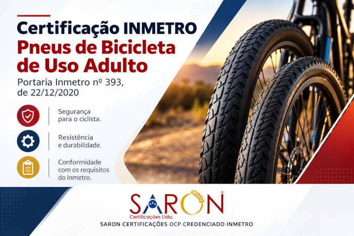 Certificação INMETRO para Pneus de Bicicleta de uso adulto - SARON OCP ACREDITADO